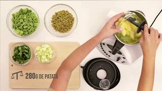 Como hacer pure de verduras con carne pescado o pollo con Thermomix MT5  Recetas Español [upl. by Allanson788]