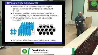 Prof David Abrahams  An analytical approach to the design of acoustic metamaterials and [upl. by Itida]