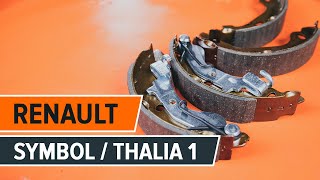 Wie RENAULT SYMBOLTHALIA 1 Bremstrommel und Bremsbacken wechseln TUTORIAL AUTODOC [upl. by Tse348]