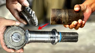 Gear Shaft Rebuild Underway in The Lathe Machine How to Make a New Gear Shaft [upl. by Jed]