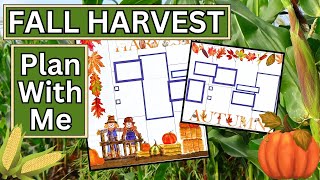 Fall Harvest Spread  Plan With Me  Happy Planner  Amber Plans Her Day  Planything [upl. by Anekahs365]