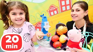 Kız oyunları Ayşe ve Defne yemek yapma videoları Play Doh evcilik oyuncak setleri [upl. by Solokin]