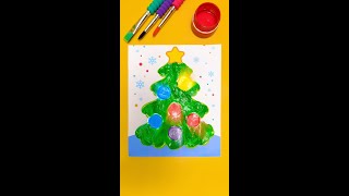 Lets Color a Christmas Tree 🎄 Finger Painting [upl. by Wunder]