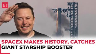 SpaceX makes history catches giant Starship booster big boost for Elon Musks Mars mission [upl. by Oeramed]