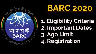 BARC 2020NotificationImportant datesEligibility criteriaAge limitRegistrationApply Online [upl. by Obeng827]