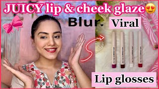 Dupe under 500 for SHEGLAM lip plumper😨 Blur India Viral Lip Gloss Review  kp styles [upl. by Airec]