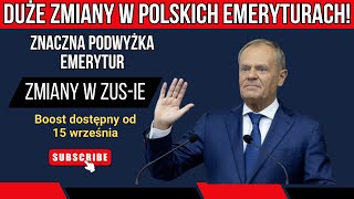 Emeryci Uwaga na duże zmiany w emeryturach zatwierdzone przez ZUS od 15 września Podwyżka wypłat [upl. by Adnahsal]