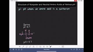 67 Structure of nonpolar and neutral amino acids at various pH [upl. by Nylaj]