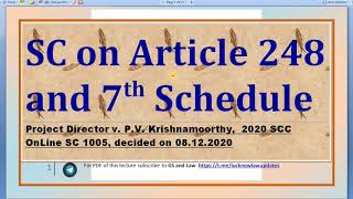 SC on Article 248 amp 7th Schedule in HINDI by GS and Law [upl. by Malonis894]