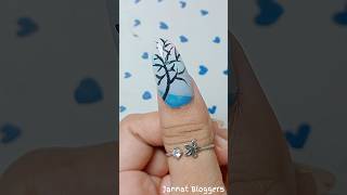 💙🩵🤍🖤 Tree Nailart shorts jannatblogger naildesign nailart beauty bhootfmemailstory [upl. by Liva91]