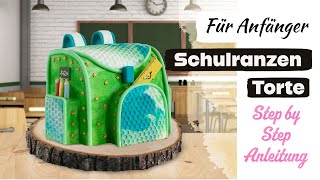 Step by step Schulranzen Torte  Einschulungstorte für deinen Schulanfänger  Anleitung [upl. by Fenelia]