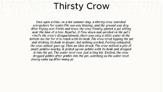 thirsty crow story story thirstycrow [upl. by Aicekal]