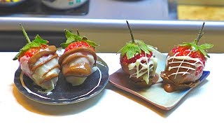 Lets Make Chocolate Dipped Strawberries Drizzled In Miniature Size [upl. by Liag207]