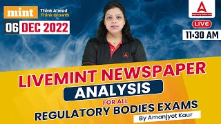 6 Dec 2022 LiveMint Analysis  LiveMint Newspaper Analysis  Adda247 Regulatory Bodies [upl. by Charlotta]