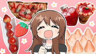 Everything I ate at a Strawberry Festival 🍓 [upl. by Bonis546]