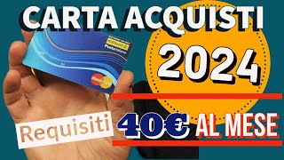 CARTA ACQUISTI 2024 👉 80 Euro ogni 2 mesi per anziani e genitori❗️NOVITÀ e REQUISITI 💳💰 [upl. by Justinian]