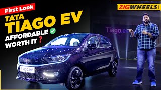 Tata Tiago EV First Look  India’s Most Affordable Electric Car [upl. by Neyut]