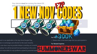 1 New Nov Code  Summoners War [upl. by Dorene]