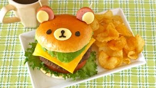 Rilakkuma Avocado Cheeseburger リラックマ アボカドチーズバーガー  OCHIKERON  CREATE EAT HAPPY [upl. by Nnairb]