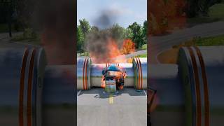 Mix Colour Cement Truck vs Bollards crash shorts beamngdrive truck [upl. by Amoreta]