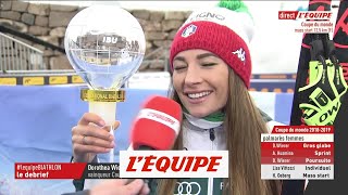 Wierer «Remettre ça lannée prochaine »  Biathlon  CM F [upl. by Retnuh250]