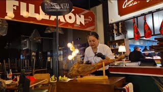 Probando el JAMÓN DE BELLOTA en restaurante Filemón 😱😍 [upl. by Isidro]