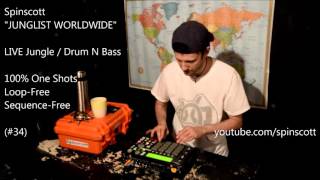 Spinscott  quotJunglist Worldwidequot LIVE Jungle Finger Drumming 34 [upl. by Egiap]