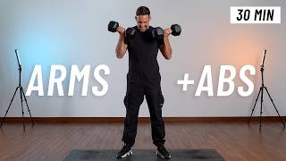 30 Minute Arms amp Abs Workout With Dumbbells  Strengthen amp Build Your Upper Body [upl. by Amara]