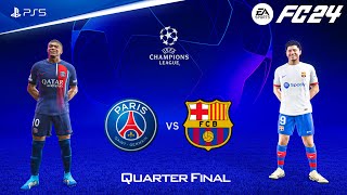 FC 24  PSG vs Barcelona  UEFA Champions League Quarter Final  PS5™ 4K60 [upl. by Vina]