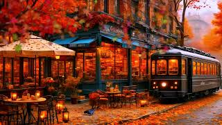 Soft Fall Jazz Music for a Relaxing Outdoor Coffee Shop  Smooth Jazz Music Background [upl. by Thacher946]