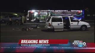 Minivan hits woman in wheelchair [upl. by Ervin]