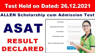 ASAT Result Declared  How to Check Allen ASAT Result  ALLENCareerInstituteofficial ALLENJaipurofficial [upl. by Atteuqal]