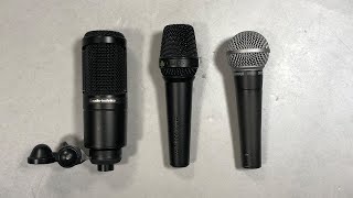 Shure SM58 vs AT2020 vs Rode M2 vs Lewitt MTP350 CM [upl. by Adnirolc]