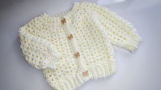 Crochet 75 How to crochet summer baby cardigan [upl. by Arreyt]