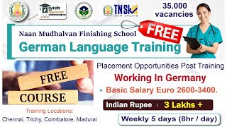 TNASDCH Free Germany Language Course with 3 lakh Salary Job in Germany  How to Apply online [upl. by Conny]