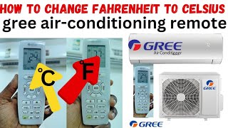 how to change Fahrenheit to celsius gree airconditioning remote  how to change celsius to fahernhe [upl. by Merna]