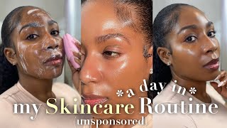 UPDATED A DAY IN MY SKINCARE ROUTINE 2024  UNSPONSORED SKINCARE FOR ACNE DARK SPOTS  GLASS SKIN [upl. by Onek]