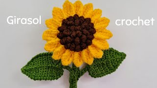 Teje en CROCHET🌻 este Girasol SIN IGUAL💛  Úsalo para hacer un ramo o para aplicar en donde quieras [upl. by Yenot]