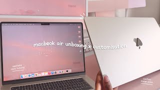 15quot MacBook Air Unboxing and Customisation  Customise my new 2023 Starlight MacBook Air with me [upl. by Aropizt]