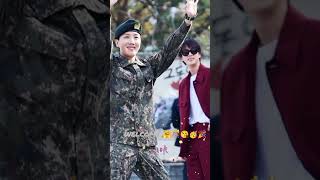 Jhope has been officially discharged from military service jhopebtsarmyforeverhobi jinshorts [upl. by Gaige]