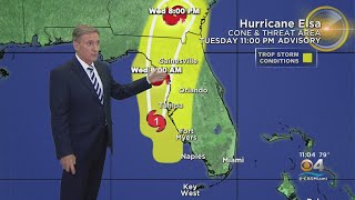 Tracking Hurricane Elsa 7621 11PM [upl. by Oilalue]