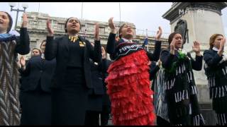 Te Kāea Turakina performing outside Parliament  RAW footage [upl. by Adley]