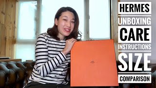 HERMES BIRKIN 25 UNBOXING  CARE INSTRUCTIONS SIZE COMPARISON [upl. by Quigley]