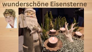 Adventsgesteck mit wunderschönen rostigantiken Eisensternen als Teelichthalter [upl. by Notsirt72]