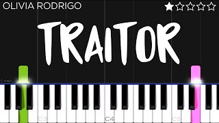 Olivia Rodrigo  traitor  EASY Piano Tutorial [upl. by Kora122]