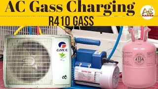 how to R410 refrigerant ChargingR410 gas charging Best vedio of ac gass charging [upl. by Guinna]