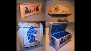 Laser Marquetry Woodturning CNC Carving and Layered Sculpting in a Hunting and Fishing Gift Box [upl. by Ttayw]