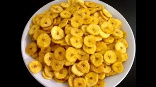 Homemade Banana Chips Recipe Kerala Style  plantain chips recipe  ethakka upperi  kaya varuthathu [upl. by Anderer804]