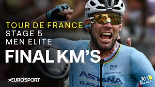 MARK CAVENDISH MAKES HISTORY 🐐  Tour de France Stage 5 Final Kilometres  Eurosport Cycling [upl. by Sol]