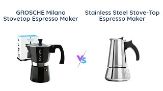 GROSCHE Milano vs London Sip Stovetop Espresso Maker Comparison [upl. by Eniamirt]